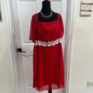 SHEIN Red Midi Dress